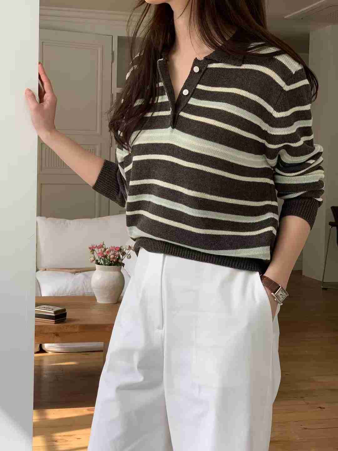 VINE韓國代購㊣女裝新品25春夏真品熱賣時尚推薦職業針織衫VINE針織衫