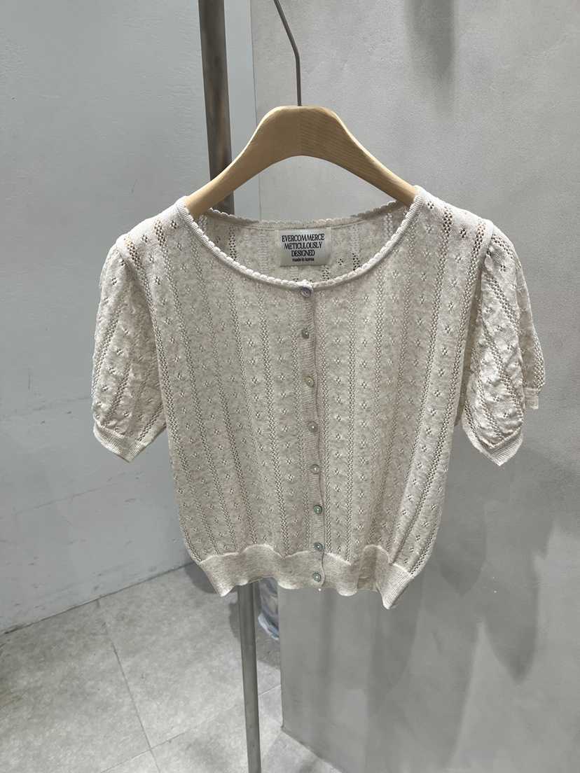 EVERCOMMERCE METICULOUSLY DESIGNED東大門㊣實拍女士新品職業針織衫花朵開衫EVERCOMMERCE METICULOUSLY DESIGNED針織衫