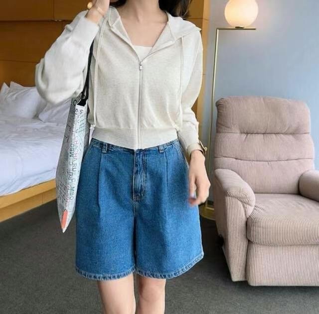 SMILE東大門㊣代購女裝新品時尚休閑真品熱賣針織衫亞麻連帽SMILE針織衫