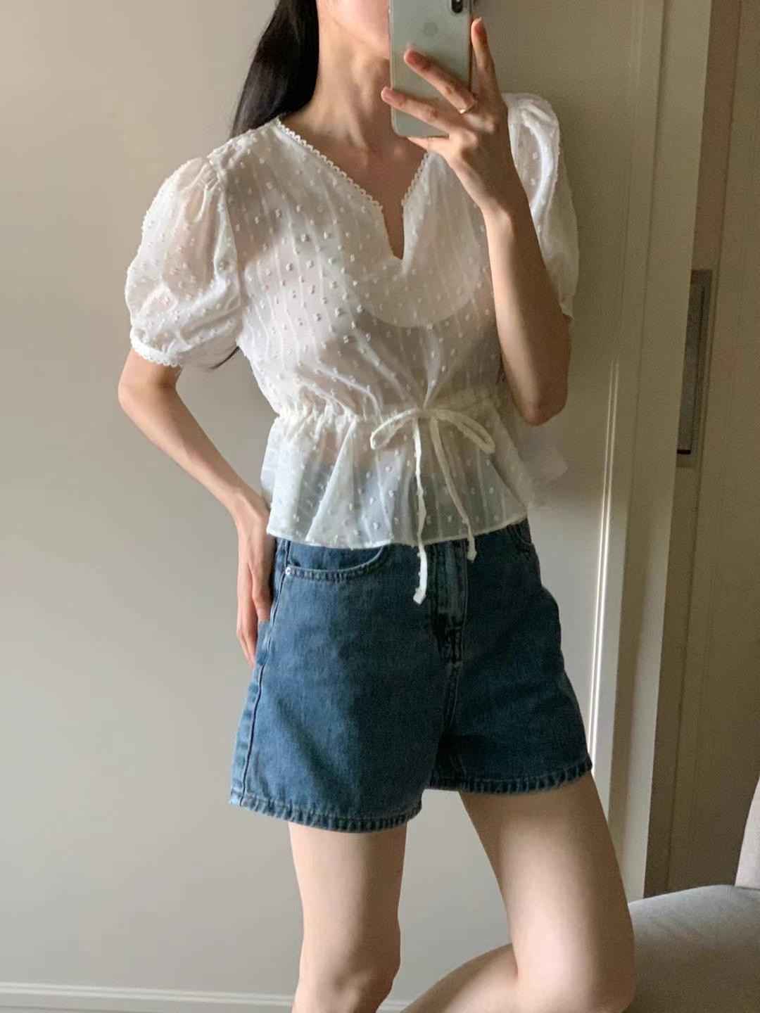 FLUTTER東大門㊣代購女裝新品真品人氣推薦25春夏襯衫蕾絲衫FLUTTER/INOUF襯衫/蕾絲衫