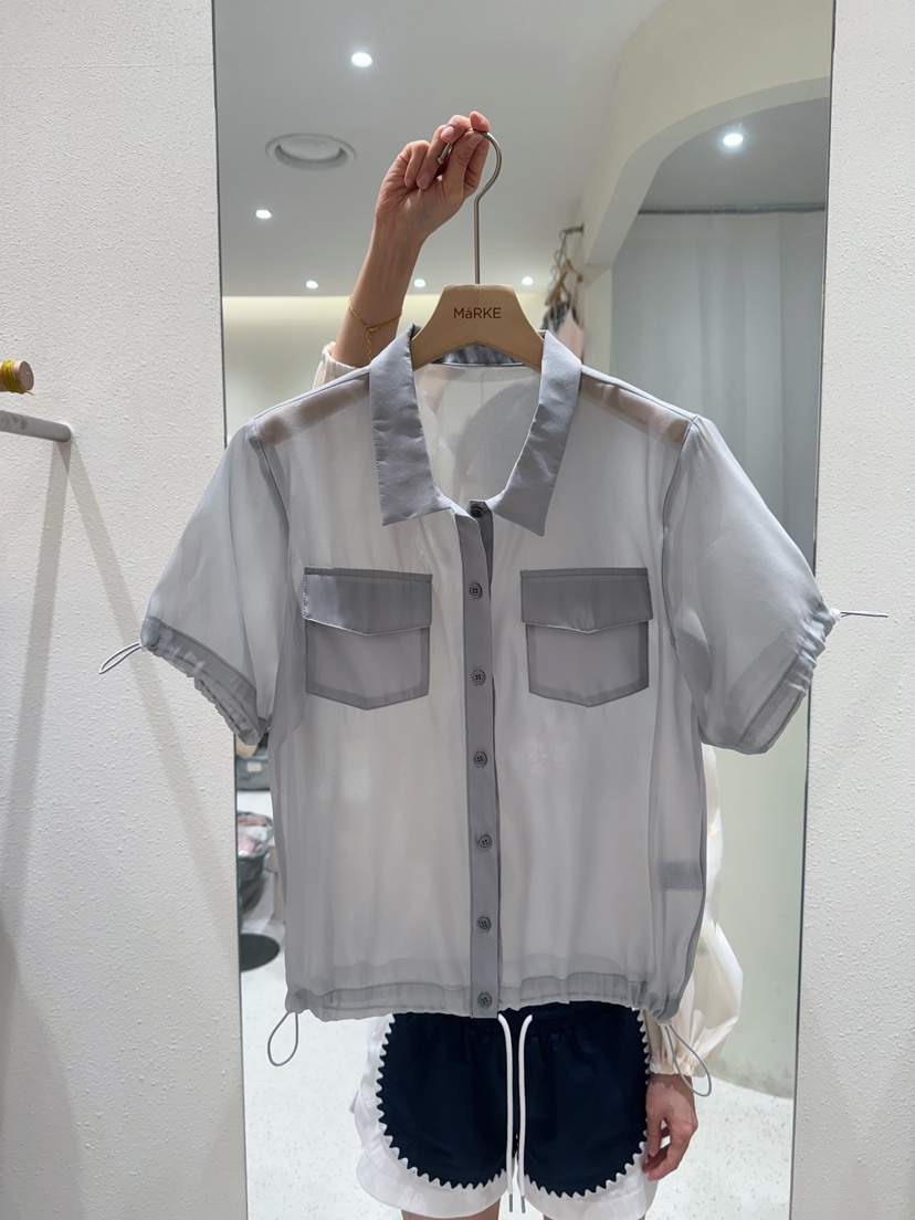 MARKE-P東大門㊣實拍女裝新品人氣25春夏休閑襯衫蕾絲衫透視MARKE-P襯衫/蕾絲衫