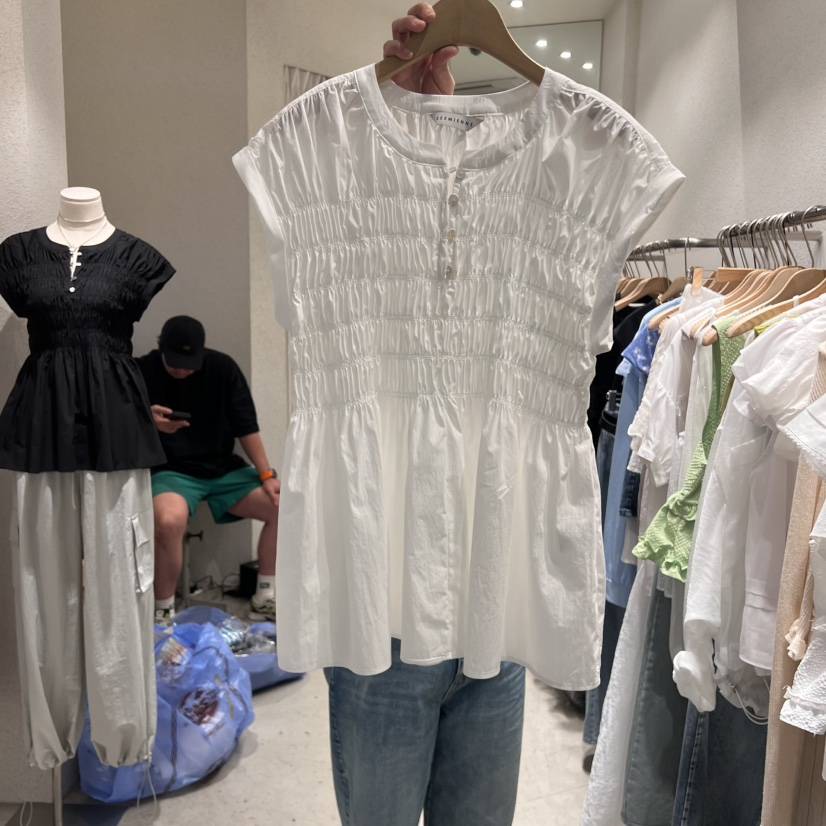 SSEMIENNE東大門㊣直郵女裝新品時尚25春夏推薦休閑襯衫蕾絲衫SSEMIENNE襯衫/蕾絲衫