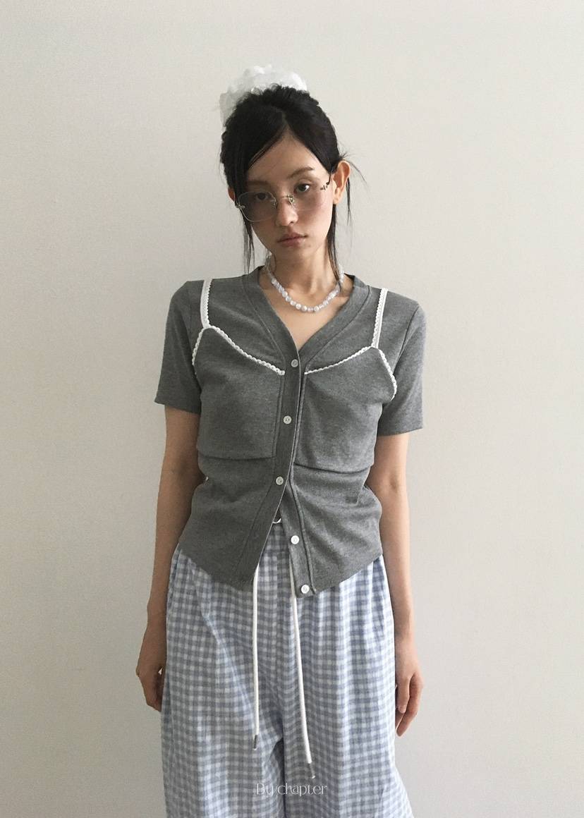 BY CHAPTER韓國直郵㊣女士新款真品時尚職業T恤假兩件開衫ChapterT恤