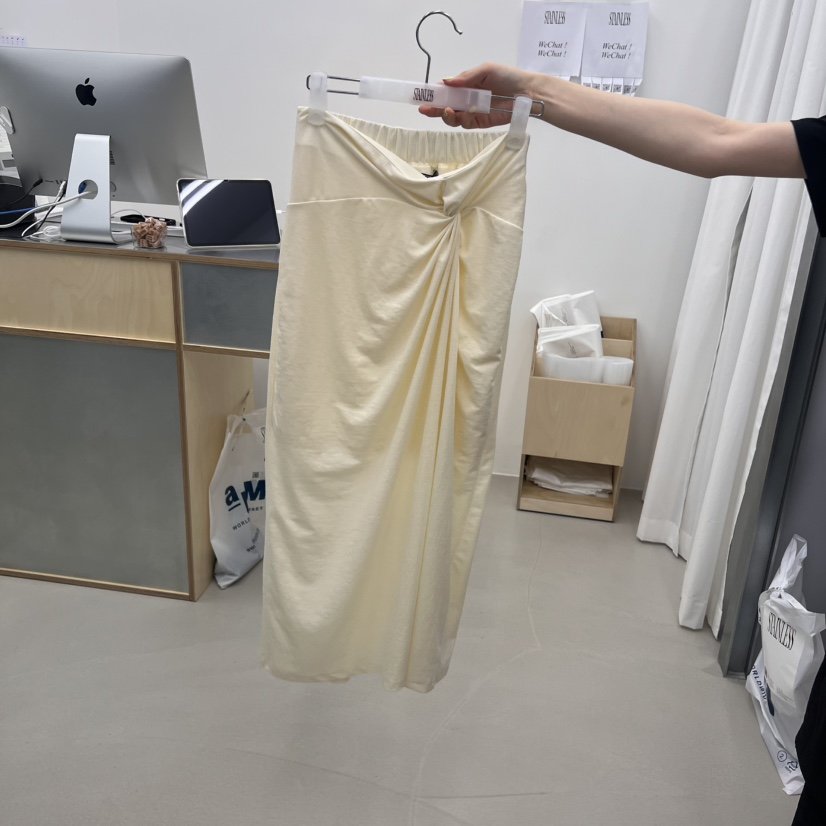 STAINLESS韓國代購㊣女裝新品職業休閑時尚半身裙中短裙亞麻STAINLESS半身裙/中短裙