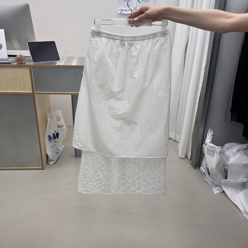 STAINLESS東大門㊣直郵女裝新品25春夏半身裙中短裙透視雙層STAINLESS半身裙/中短裙