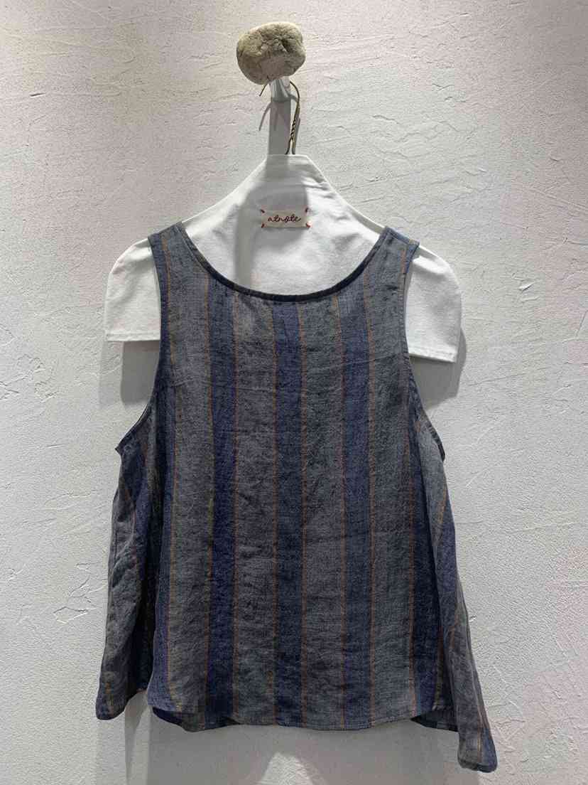 AT NOTE韓國代購㊣女士新款真品人氣休閑吊帶背心亞麻紐扣AT NOTE吊帶/背心