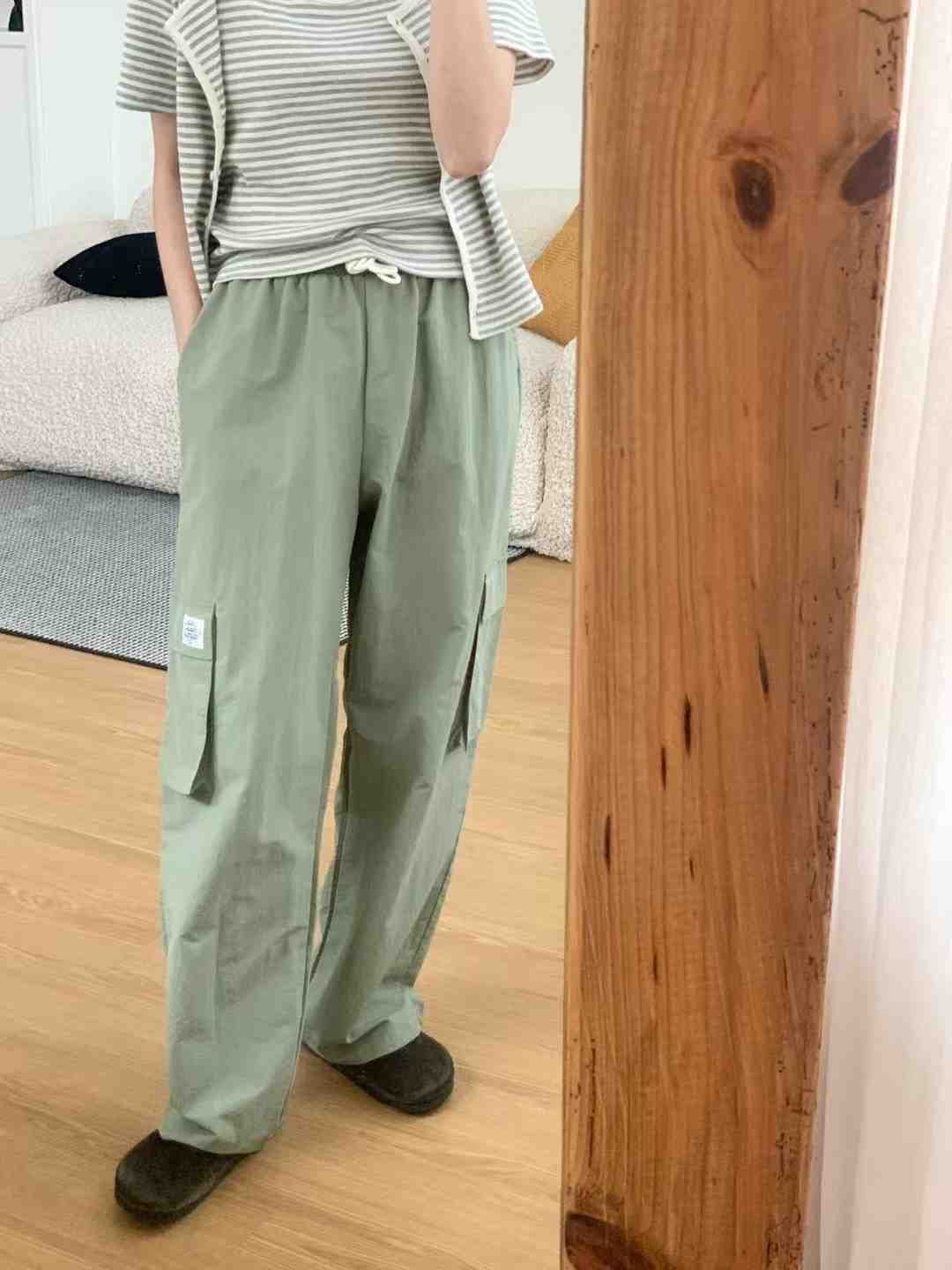 SLEEK-슬릭-OT東大門㊣代購女裝新品25春夏休閑褲工裝褲尼龍SLEEK休閑褲