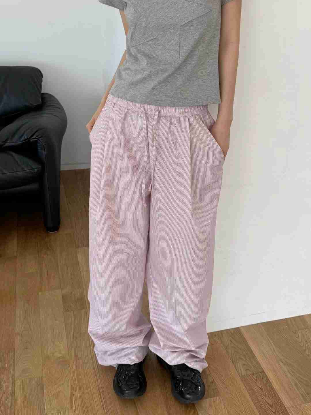 FAVOURED東大門㊣代購女裝新品推薦熱賣職業25春夏休閑褲條紋FAVOURED休閑褲