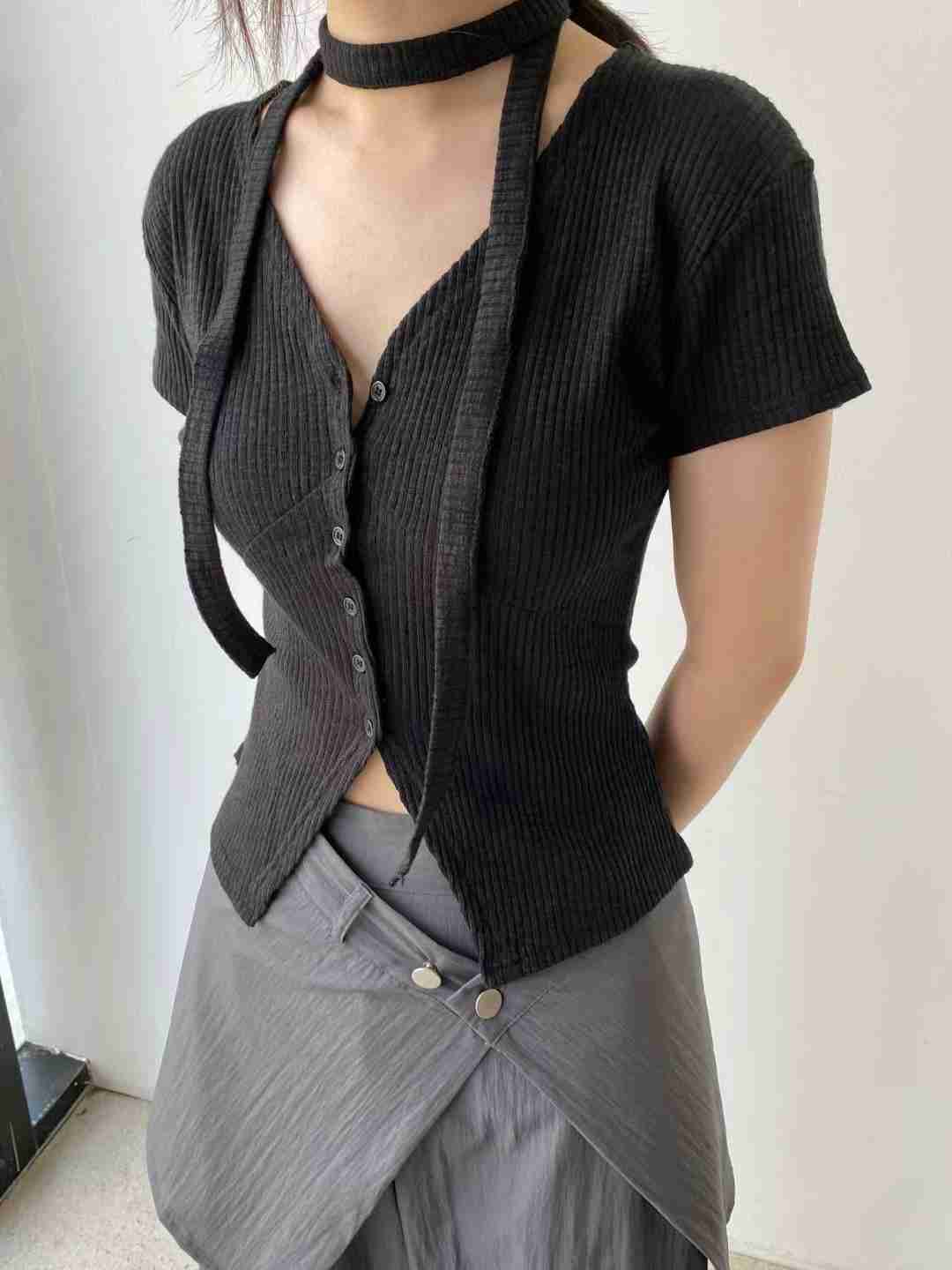 AWESOME-TB1韓國代購㊣女裝新款休閑25春夏時尚真品針織衫AWESOME-TB1針織衫