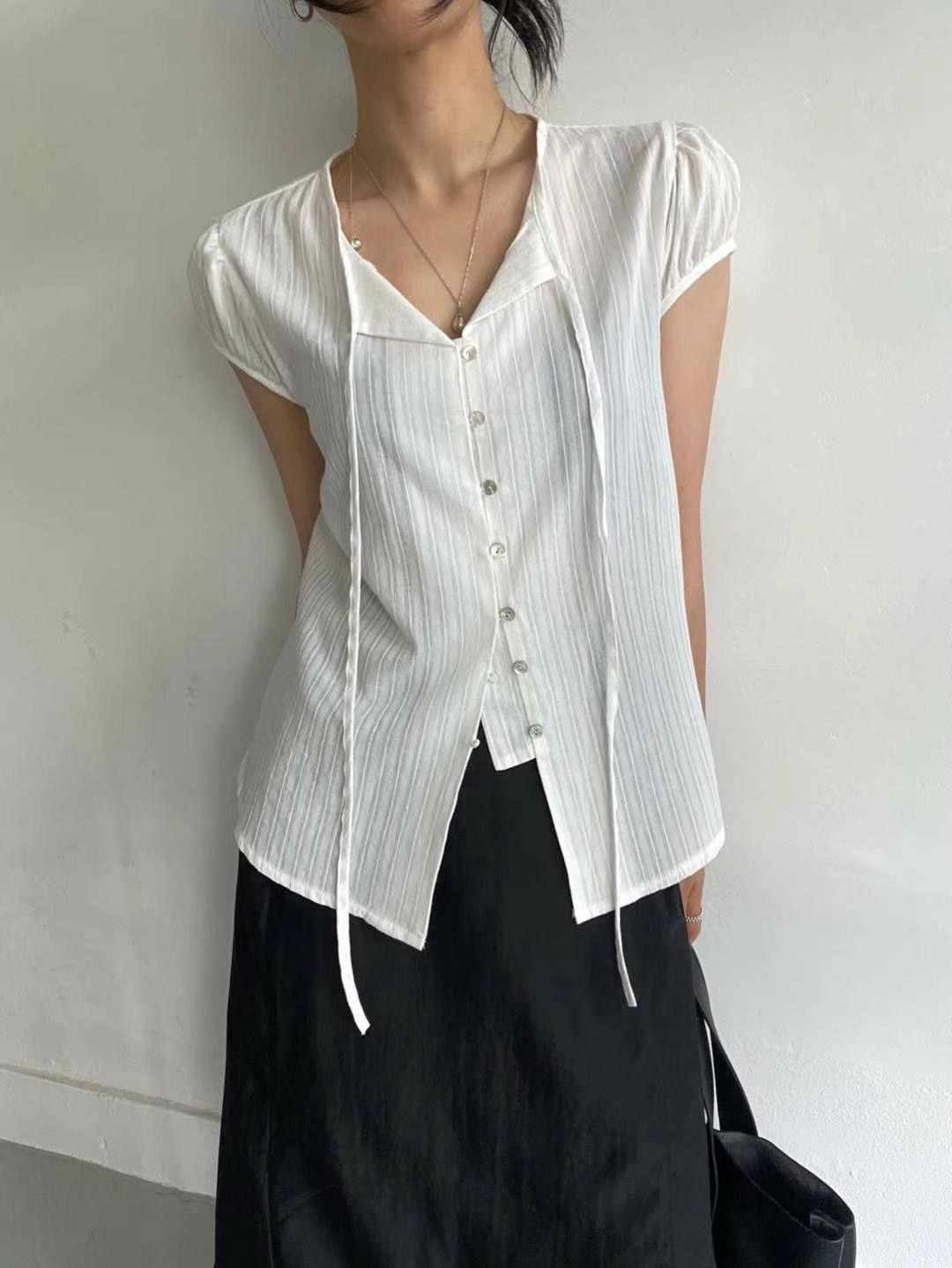 AWESOME-TB1韓國代購㊣女裝新款人氣職業休閑時尚襯衫蕾絲衫AWESOME-TB1襯衫/蕾絲衫