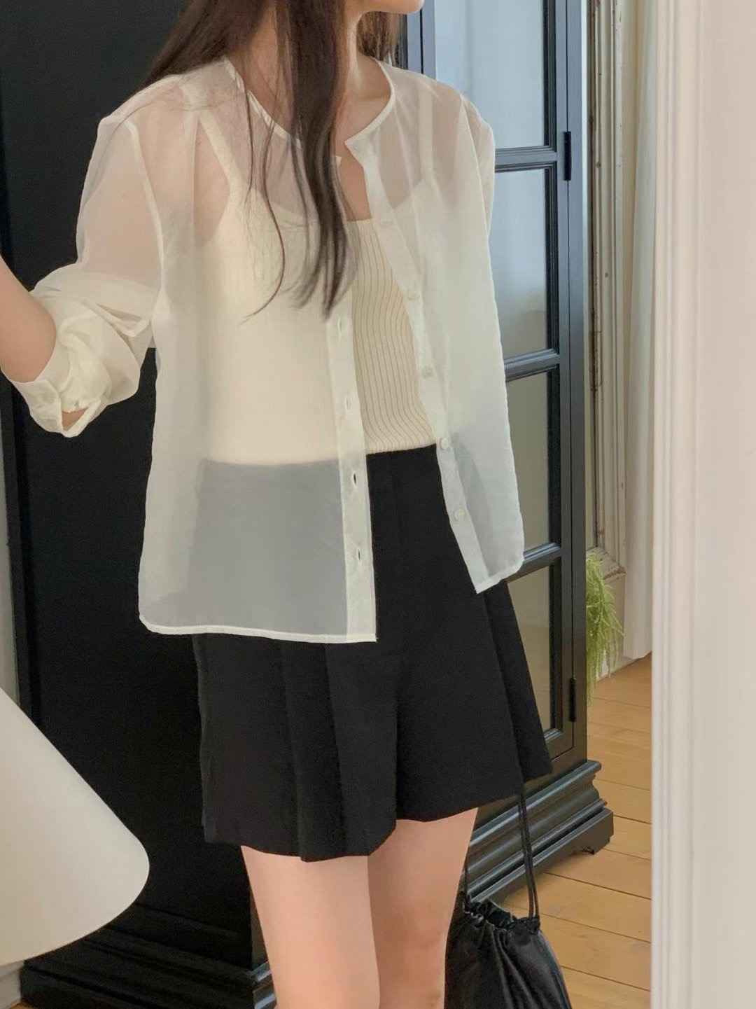 LIBRE東大門㊣直郵女士新款熱賣人氣推薦25春夏真品襯衫蕾絲衫HAY KNOCK襯衫/蕾絲衫