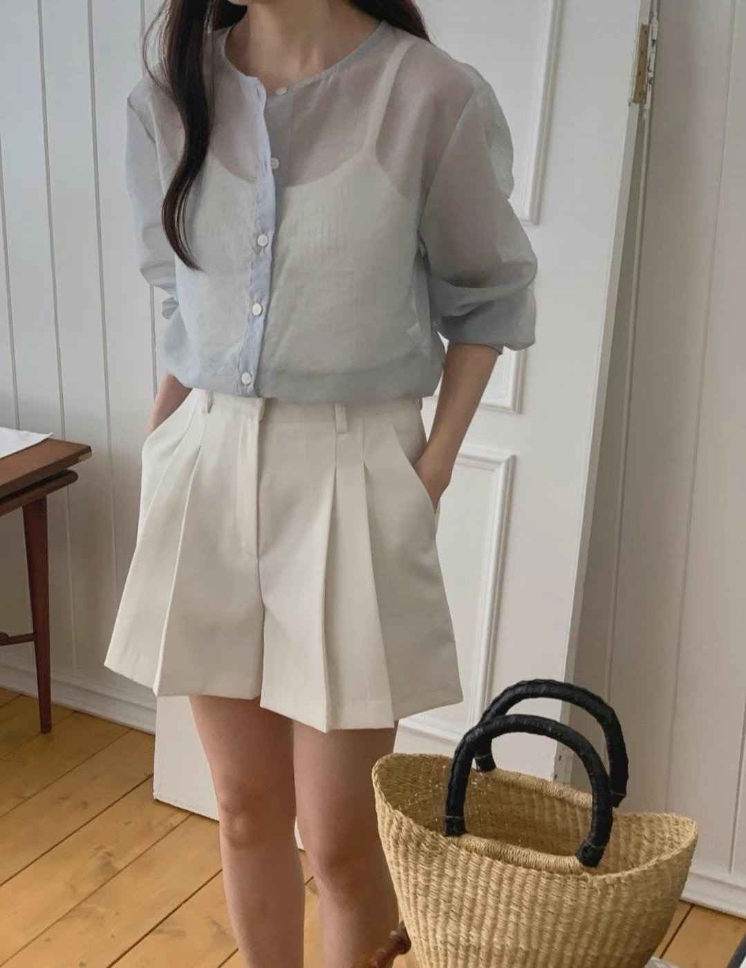 LIBRE東大門㊣直郵女裝新品時尚職業人氣25春夏真品休閑短褲HAY KNOCK短褲