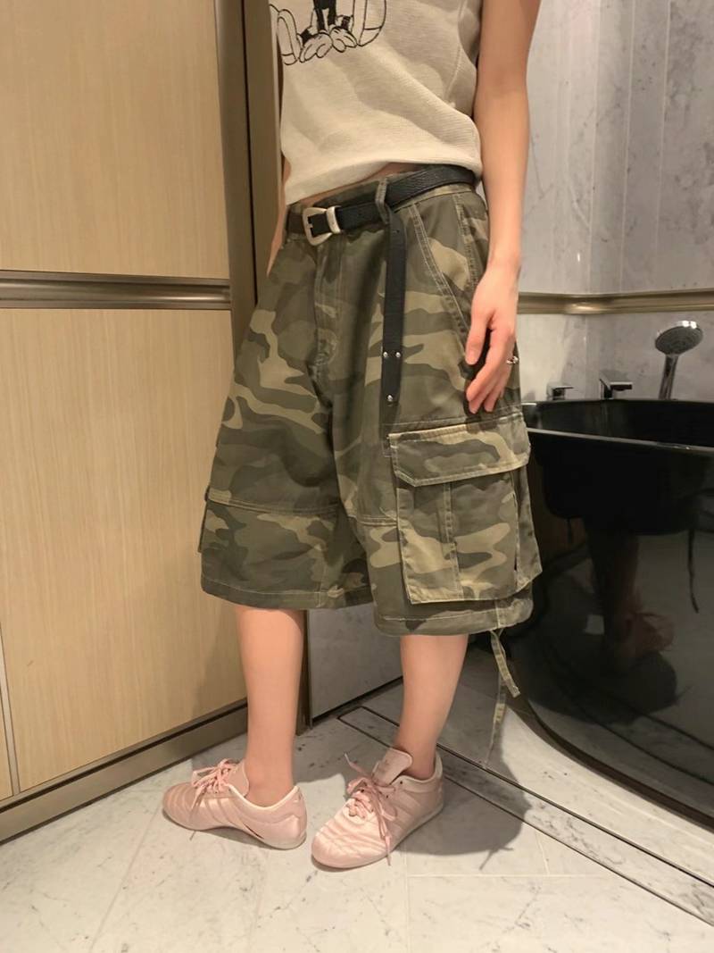 FORMAL東大門㊣直郵女士新款休閑時尚真品短褲不含腰帶迷彩FORMAL短褲