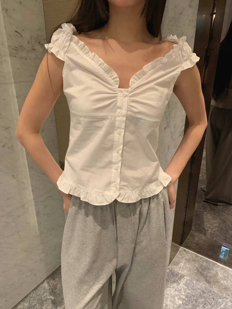 FORMAL韓國代購㊣女士新款熱賣職業休閑人氣襯衫蕾絲衫褶皺FORMAL襯衫/蕾絲衫