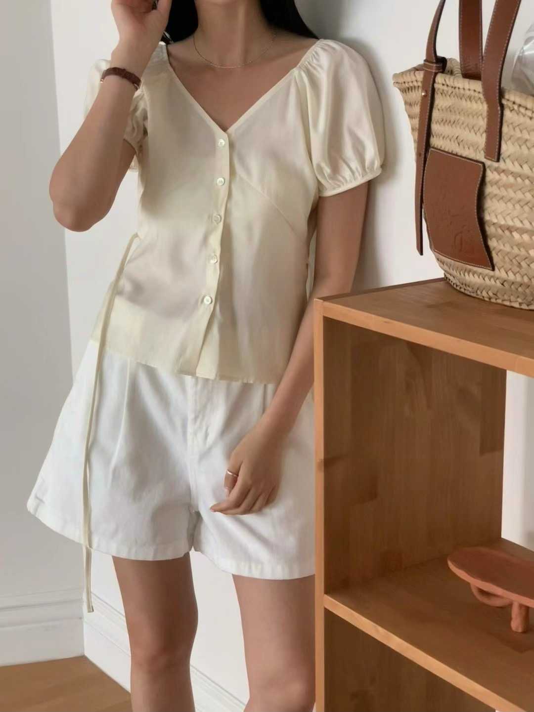 FLAT WHITE東大門㊣代購女士新品熱賣推薦職業25春夏襯衫蕾絲衫FLAT WHITE襯衫/蕾絲衫