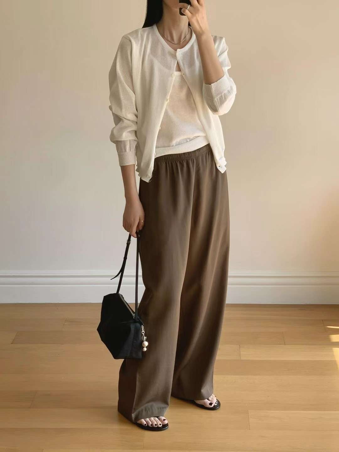 FLAT WHITE東大門㊣實拍女裝新款休閑職業熱賣時尚真品休閑褲FLAT WHITE休閑褲