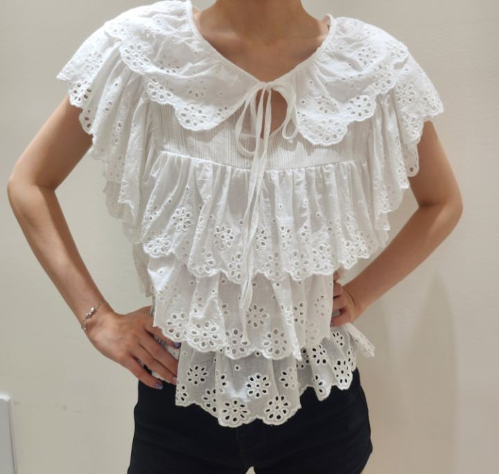 FEMME韓國代購㊣女裝新品職業休閑熱賣推薦時尚襯衫蕾絲衫蕾絲FEMME襯衫/蕾絲衫