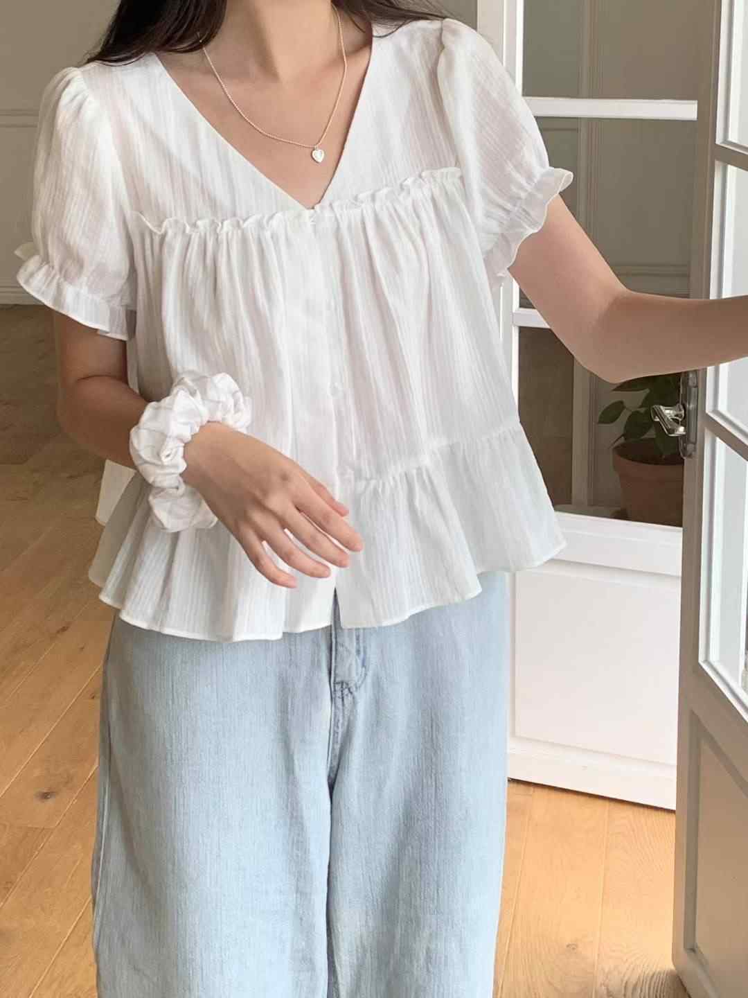 AND東大門㊣直郵女裝新款休閑人氣職業熱賣25春夏襯衫蕾絲衫AND襯衫/蕾絲衫
