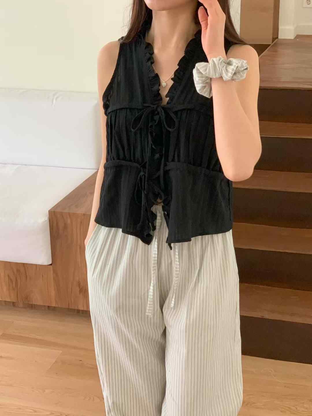 AND韓國代購㊣女裝新款推薦真品時尚熱賣職業襯衫蕾絲衫荷葉邊AND襯衫/蕾絲衫
