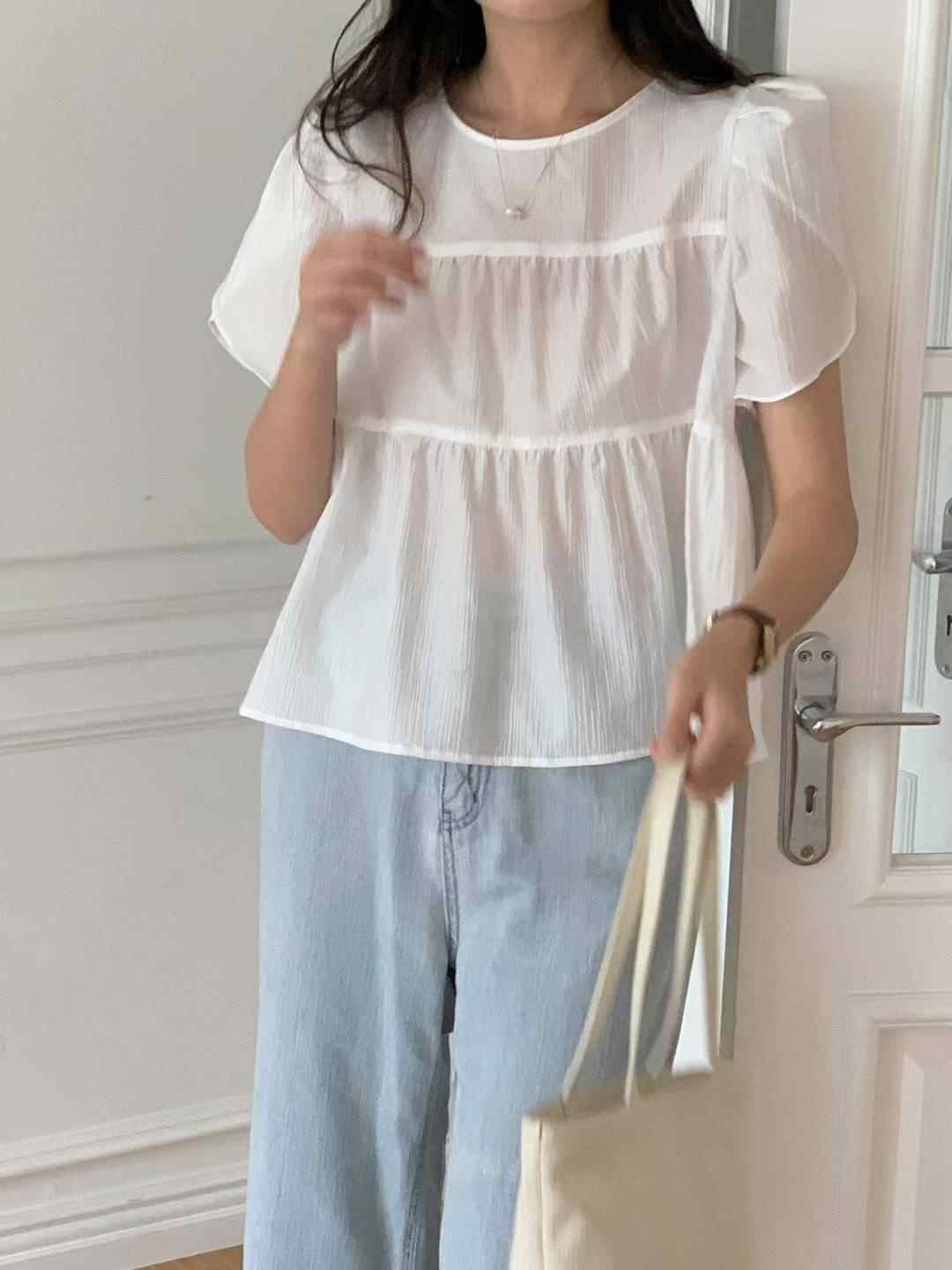 AND韓國直郵㊣女裝新款時尚熱賣人氣推薦真品職業襯衫蕾絲衫AND襯衫/蕾絲衫