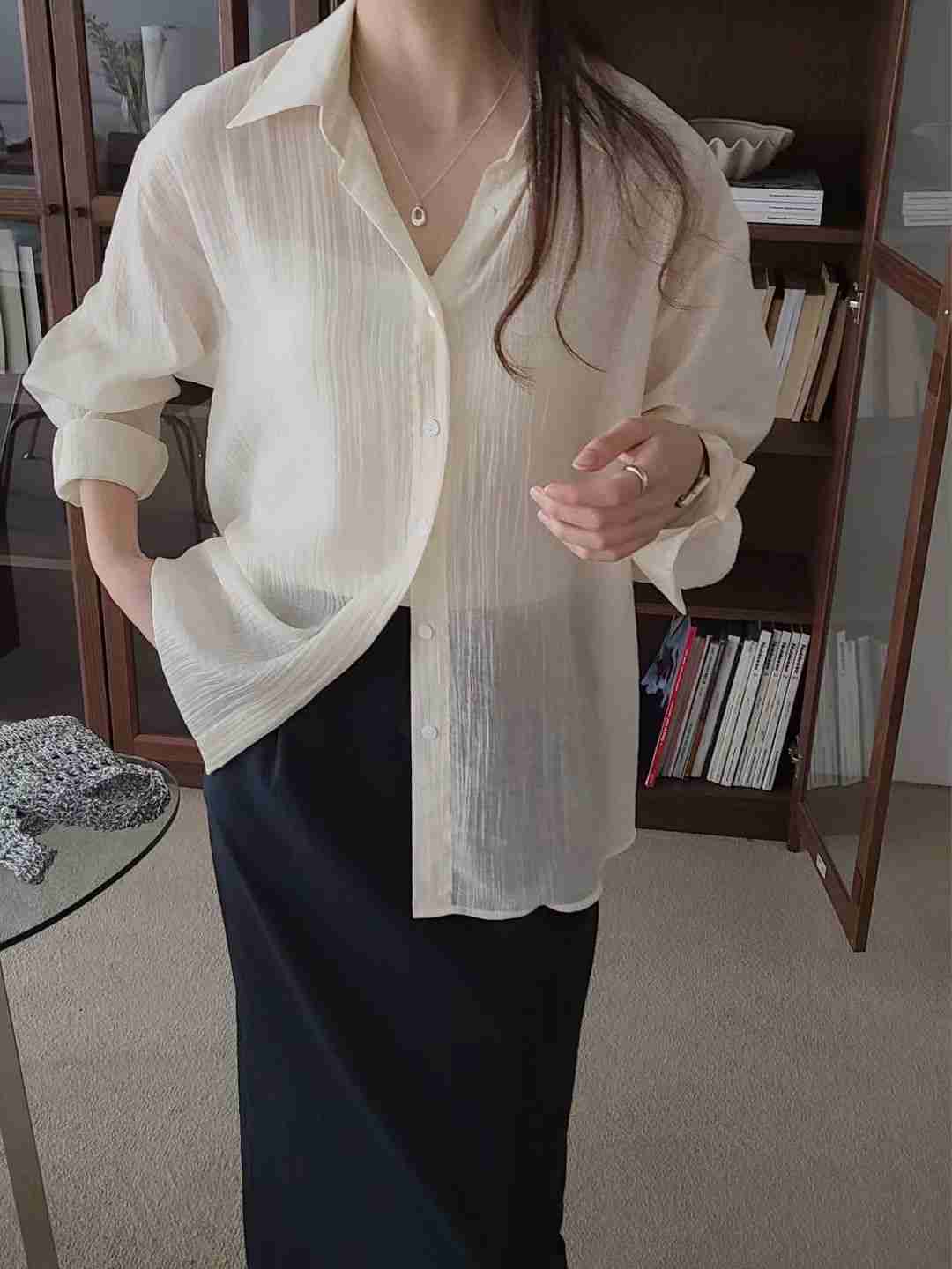 BRING韓國代購㊣女士新款職業時尚推薦25春夏休閑襯衫蕾絲衫BRING襯衫/蕾絲衫