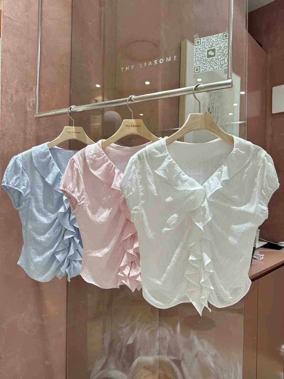 THE LIASOME韓國代購㊣女裝新品休閑時尚熱賣人氣襯衫蕾絲衫THE LIASOME襯衫/蕾絲衫