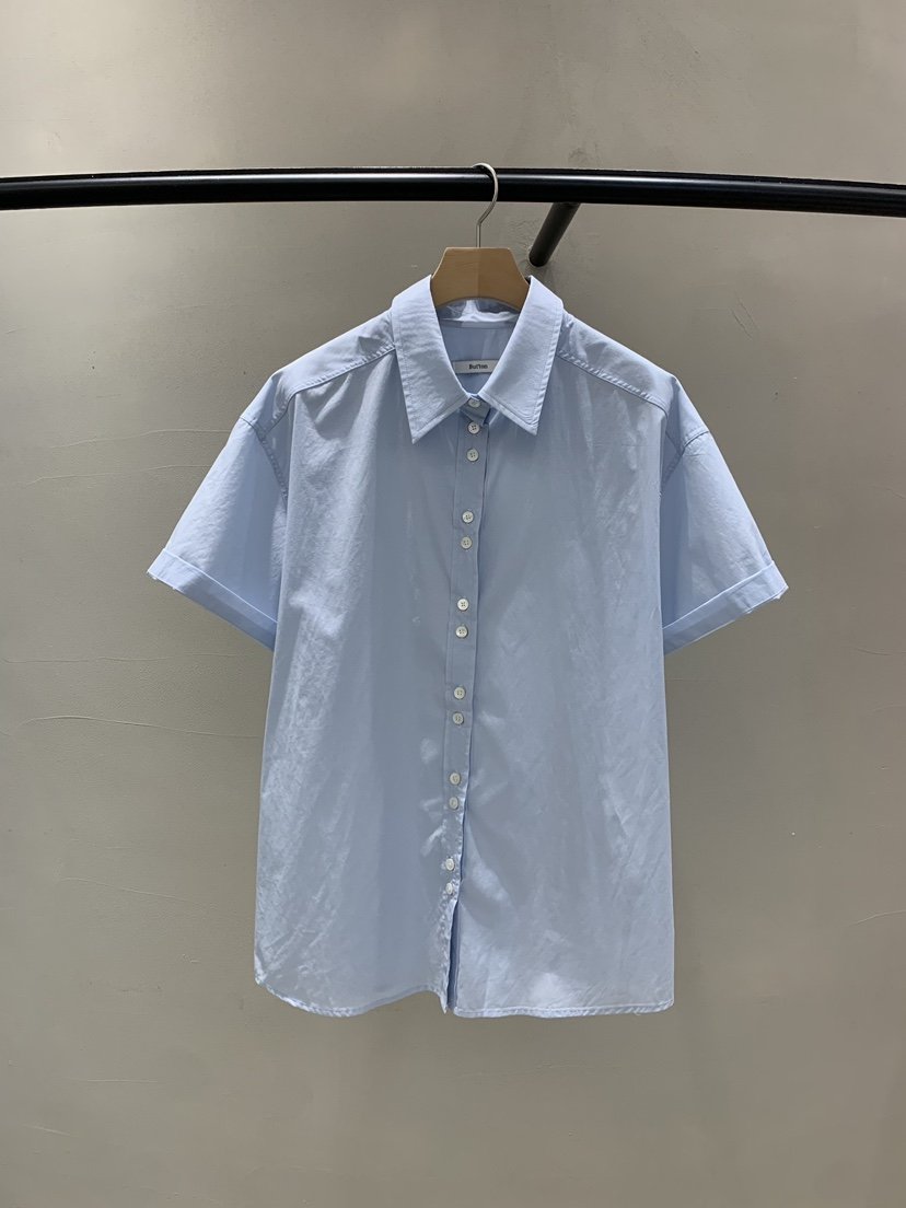 BOUTIQUE SEOUL-P韓國代購㊣女士新品25春夏襯衫蕾絲衫天絲But ton/BOUTIQUE SEOUL襯衫/蕾絲衫