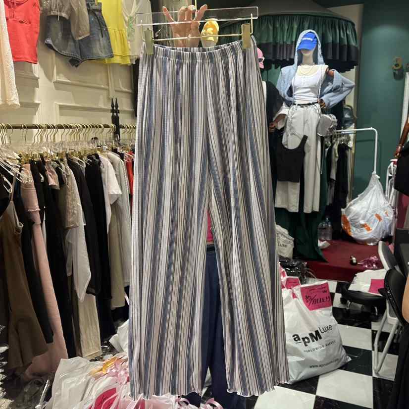 3COLOR東大門㊣直郵女士新品休閑休閑褲褶皺Three color休閑褲