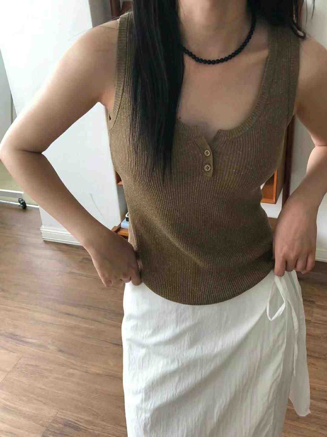 M.STORY東大門㊣實拍女裝新款推薦休閑時尚人氣職業吊帶背心M.STORY吊帶/背心