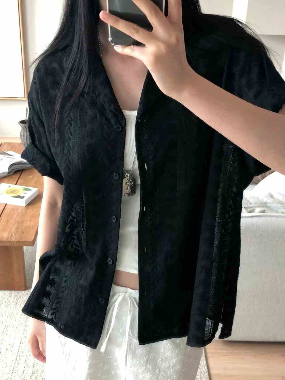 M.STORY韓國代購㊣女裝新款人氣推薦職業時尚休閑襯衫蕾絲衫M.STORY襯衫/蕾絲衫