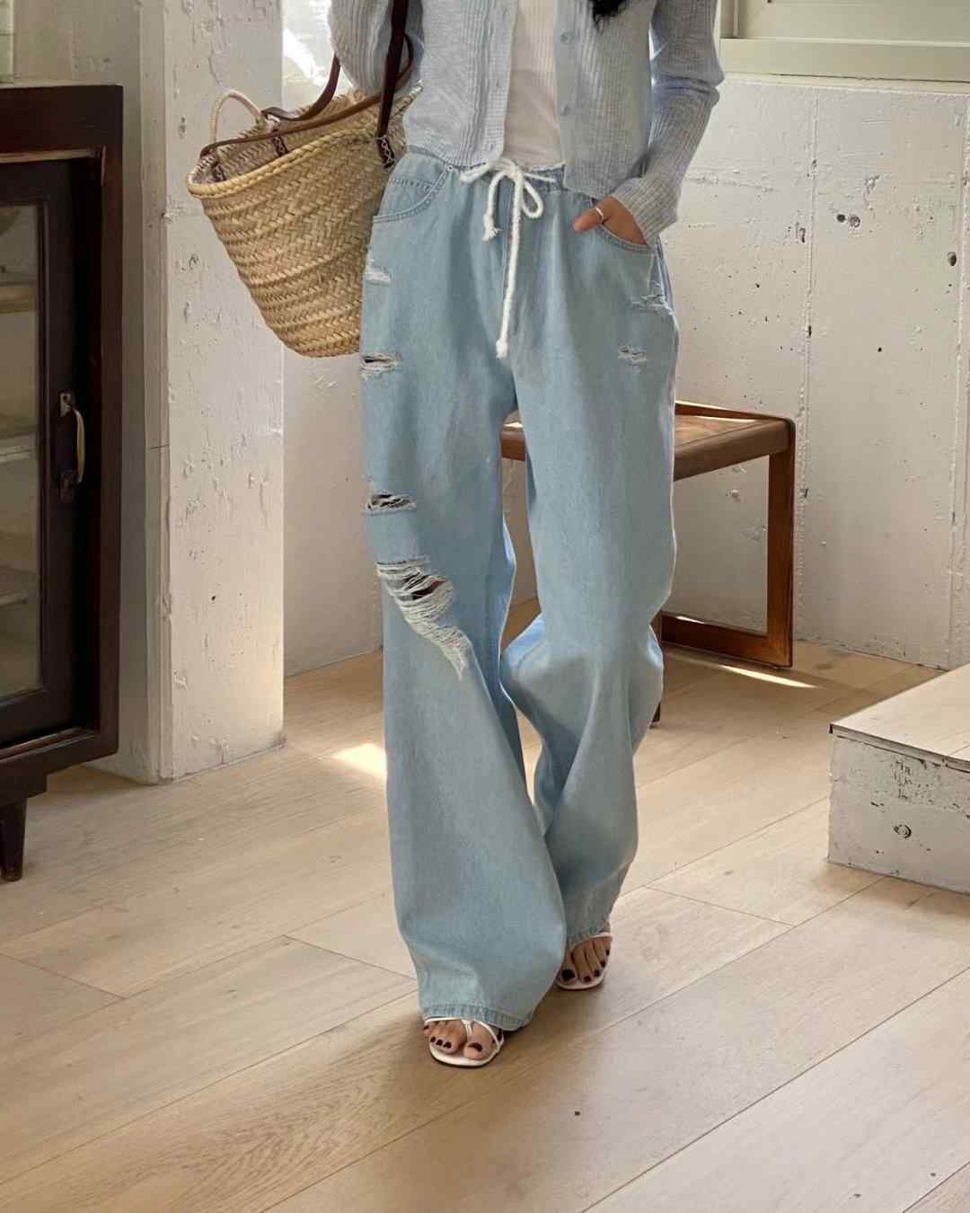YUNI YUNI-유니유니-T東大門㊣實拍女裝新品職業25春夏牛仔褲YUNI YUNI牛仔褲
