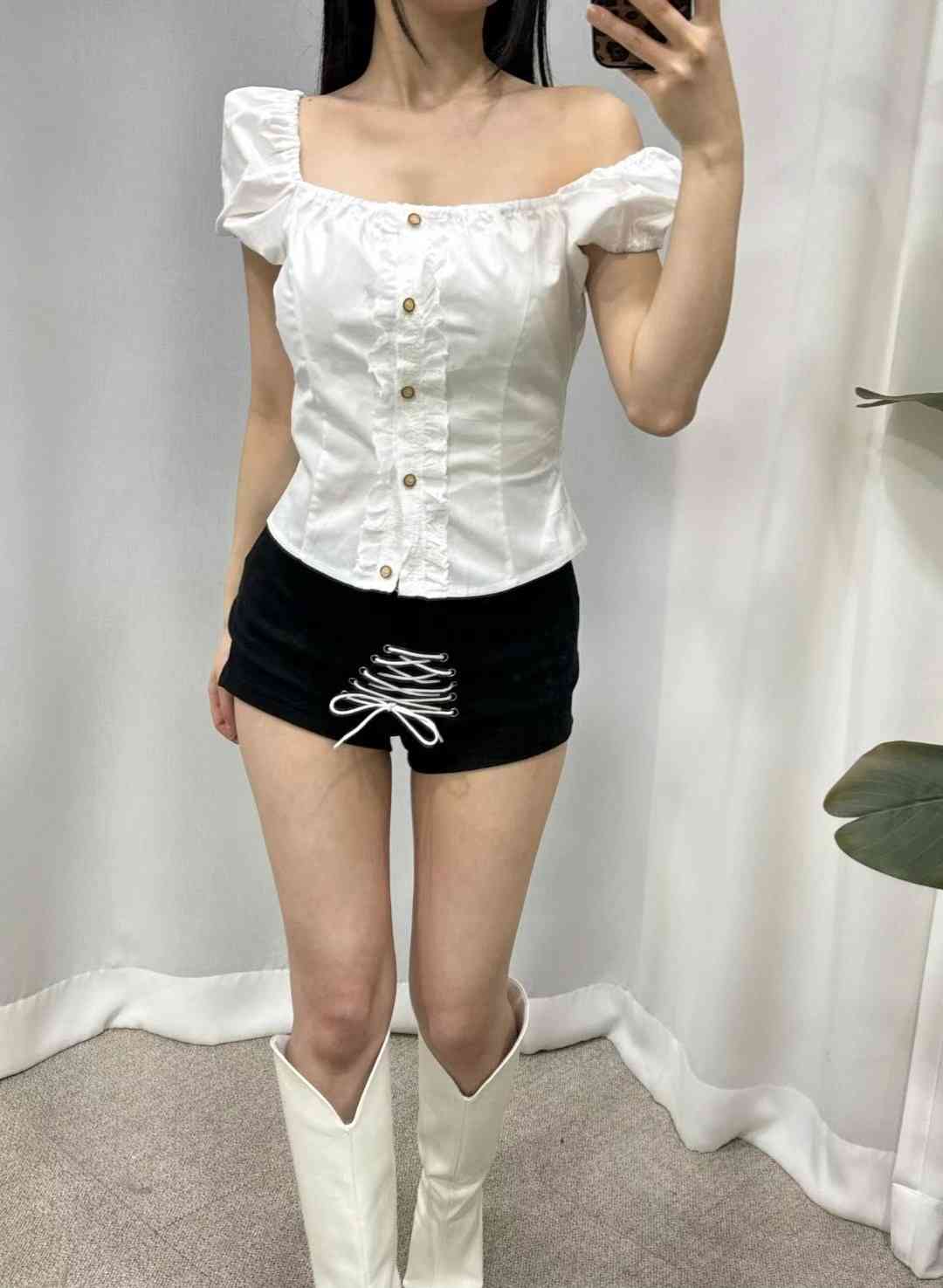 BOY MEET GIRL-T東大門㊣實拍女裝新品休閑職業襯衫蕾絲衫BOY MEET GIRL-T襯衫/蕾絲衫