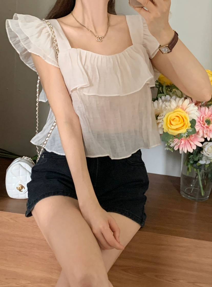 CRONG東大門㊣實拍女裝新品職業熱賣真品25春夏人氣襯衫蕾絲衫CRONG襯衫/蕾絲衫