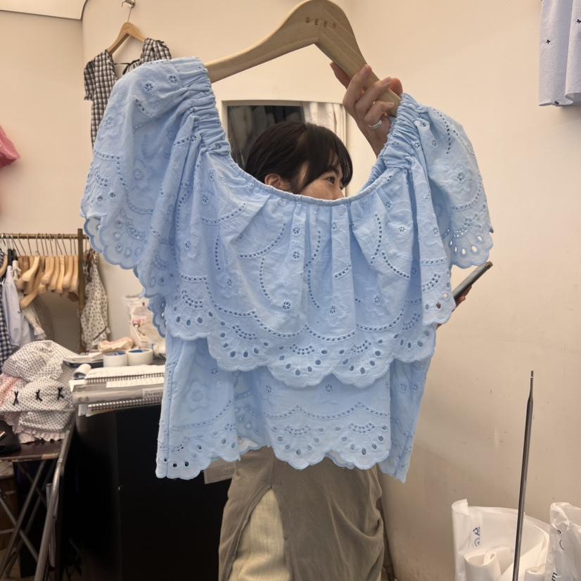 BEEN-A東大門㊣直郵女士新品推薦25春夏熱賣襯衫蕾絲衫露肩BEEN-A襯衫/蕾絲衫