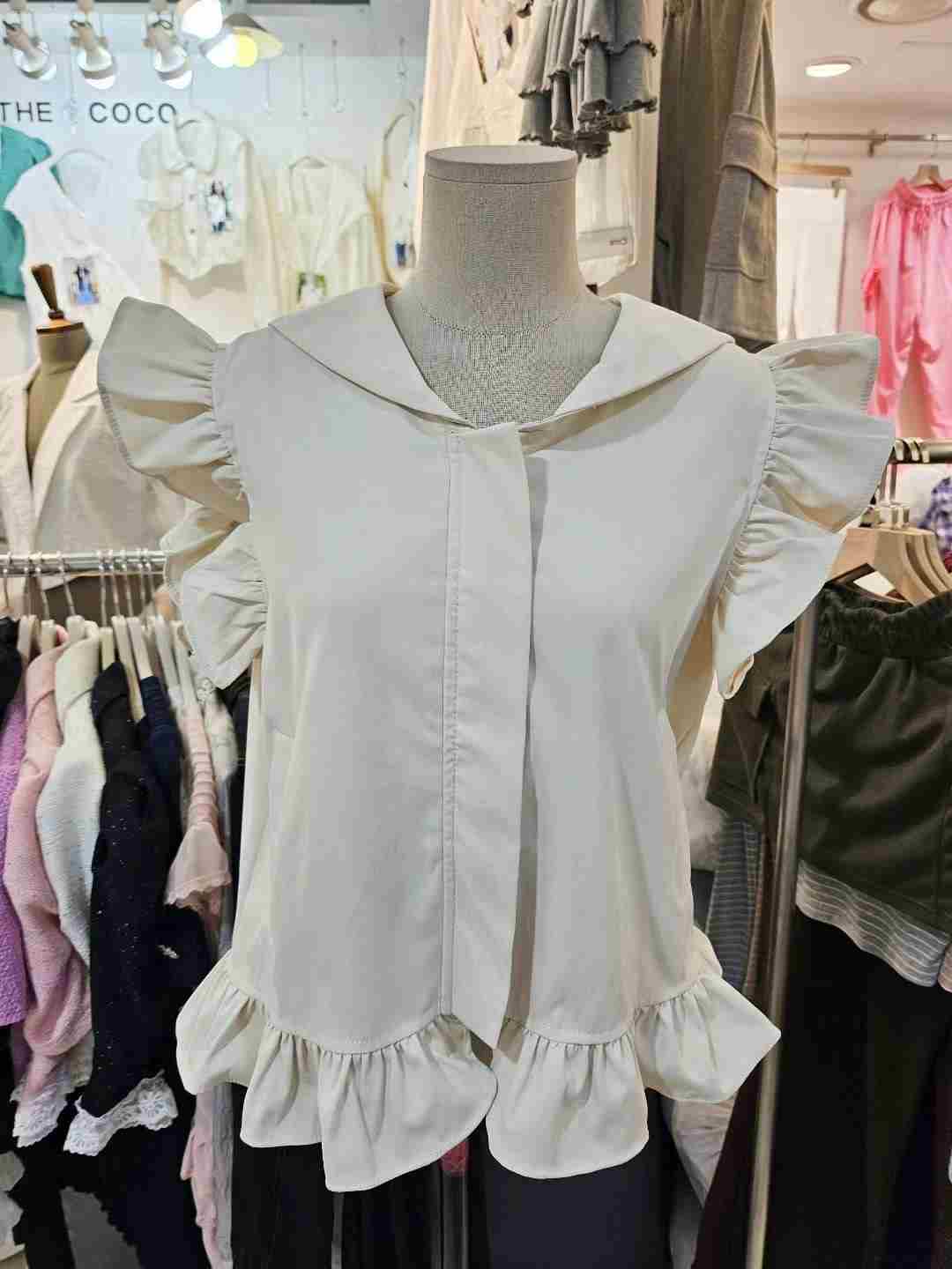THE COCO東大門㊣實拍女裝新品推薦25春夏真品吊帶背心荷葉邊THE COCO吊帶/背心