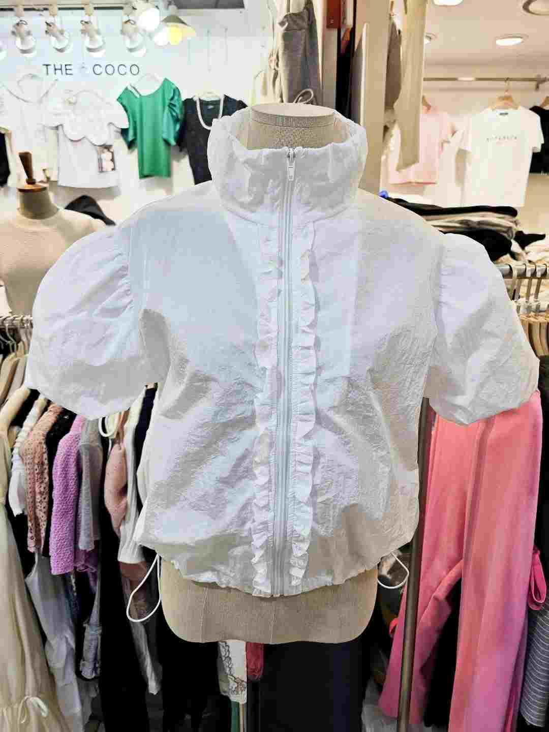THE COCO韓國直郵㊣女裝新品休閑職業推薦真品熱賣夾克荷葉邊THE COCO夾克