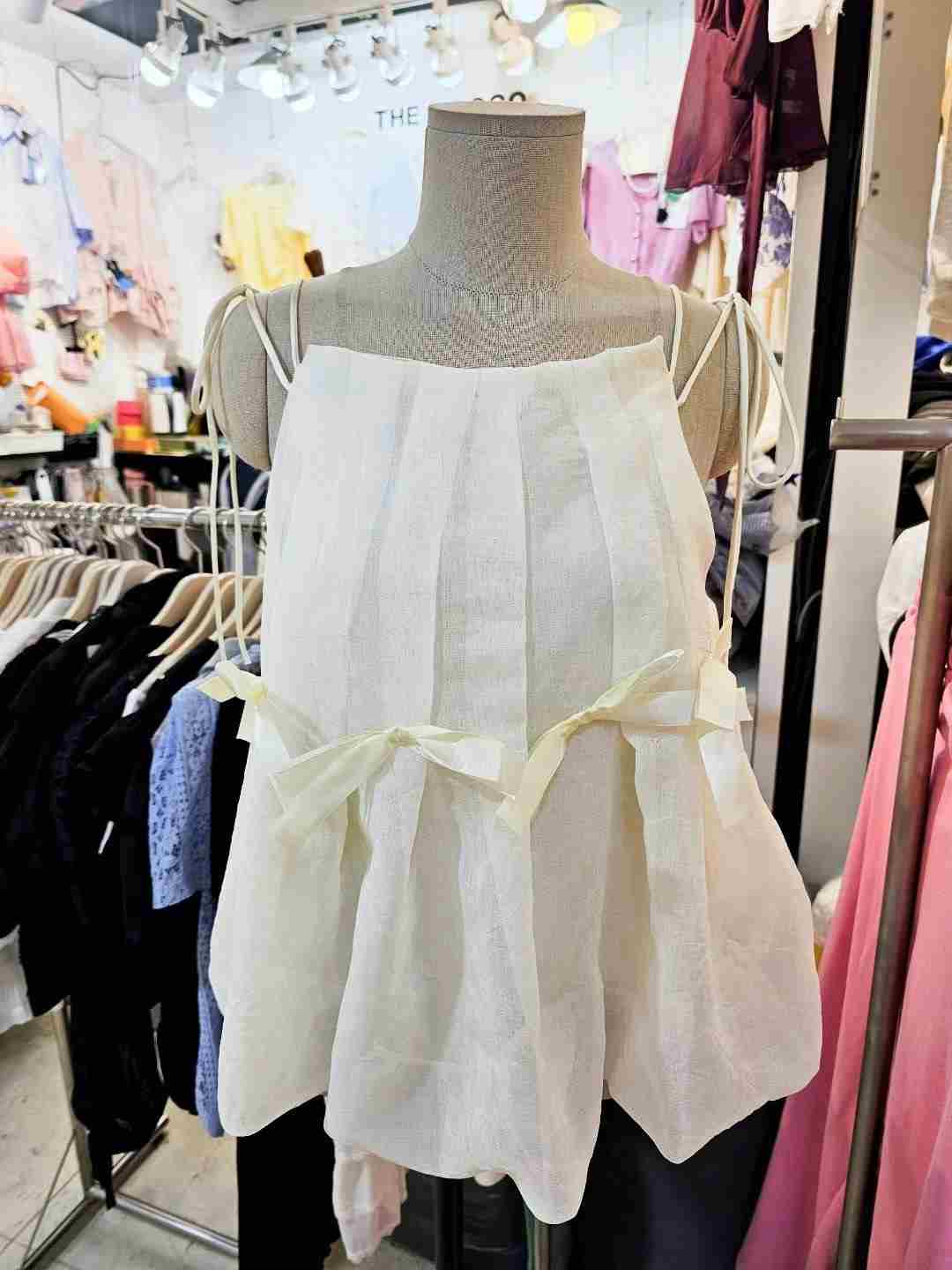 THE COCO東大門㊣代購女士新品25春夏真品熱賣吊帶背心蝴蝶結THE COCO吊帶/背心