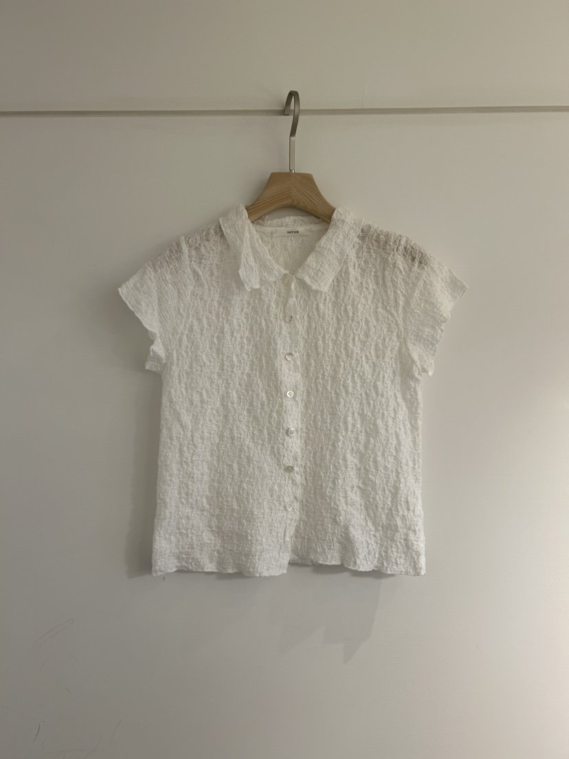 NOTICE韓國代購㊣女裝新品職業25春夏時尚人氣襯衫蕾絲衫短款NOTICE襯衫/蕾絲衫