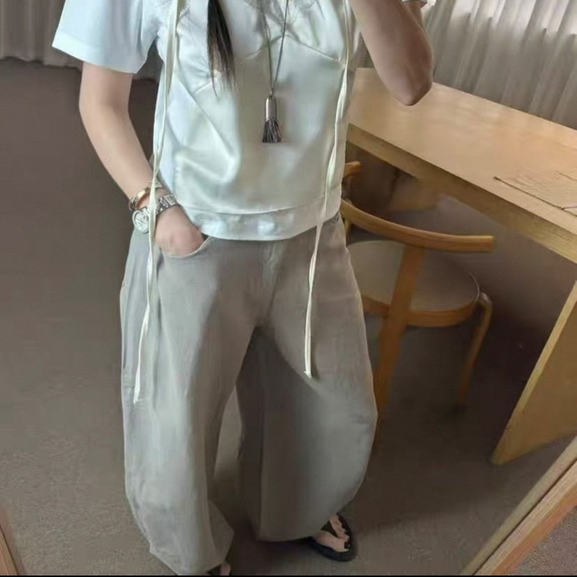 TUG韓國代購㊣女士新品真品25春夏推薦熱賣人氣休閑褲亞麻布TUG休閑褲
