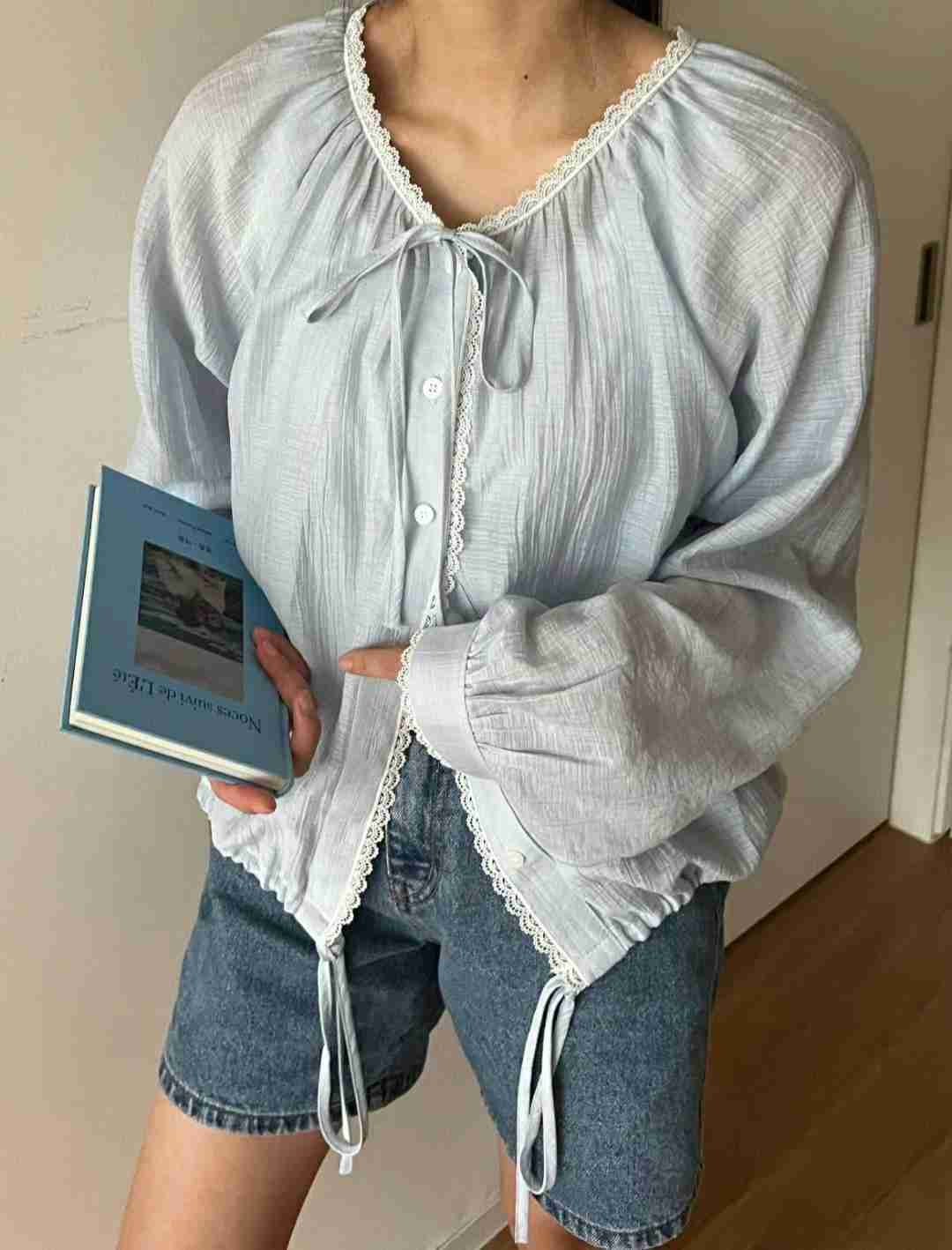 HONESTY-허니스티-T東大門㊣代購女士新品時尚襯衫蕾絲衫蕾絲開衫HONESTY襯衫/蕾絲衫