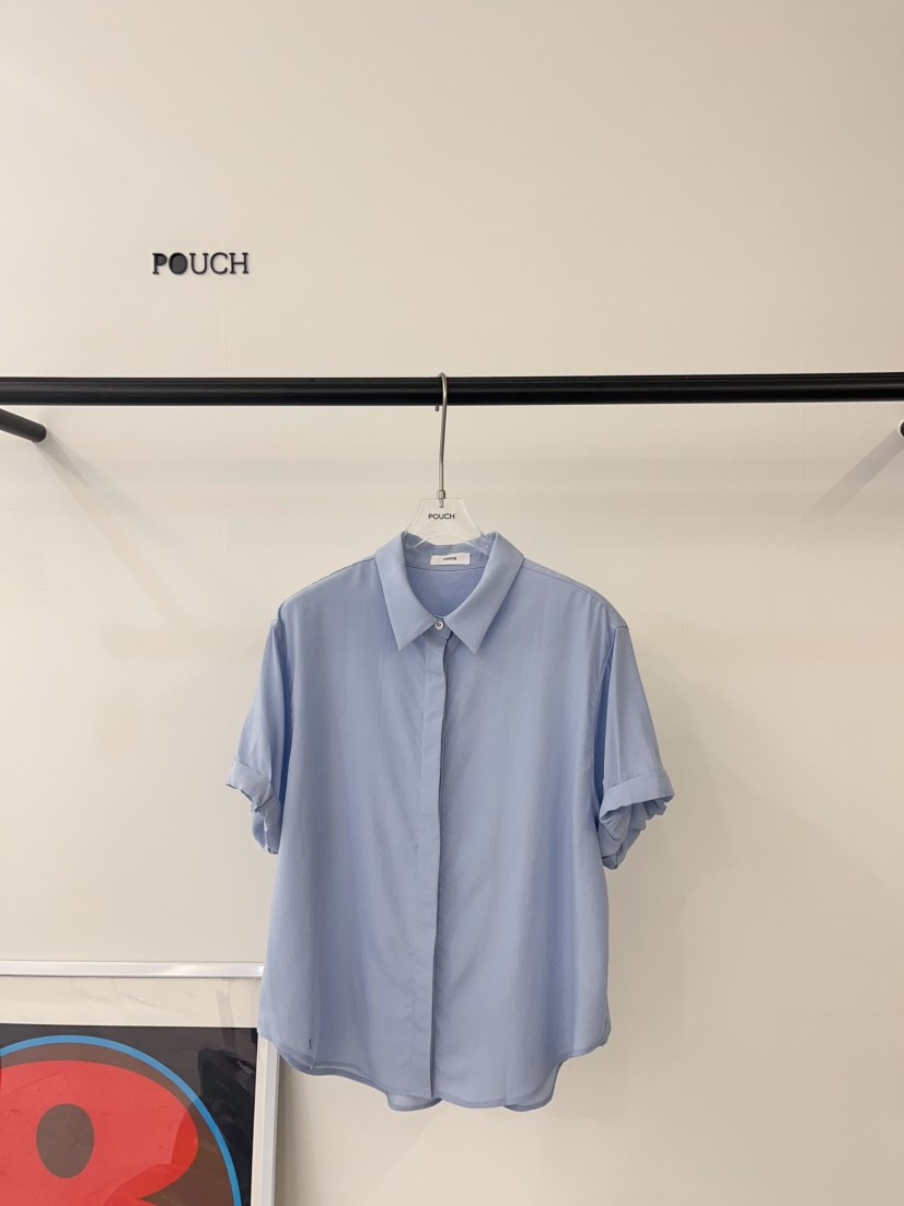 POUCH東大門㊣代購女裝新款推薦25春夏時尚人氣休閑襯衫蕾絲衫POUCH襯衫/蕾絲衫