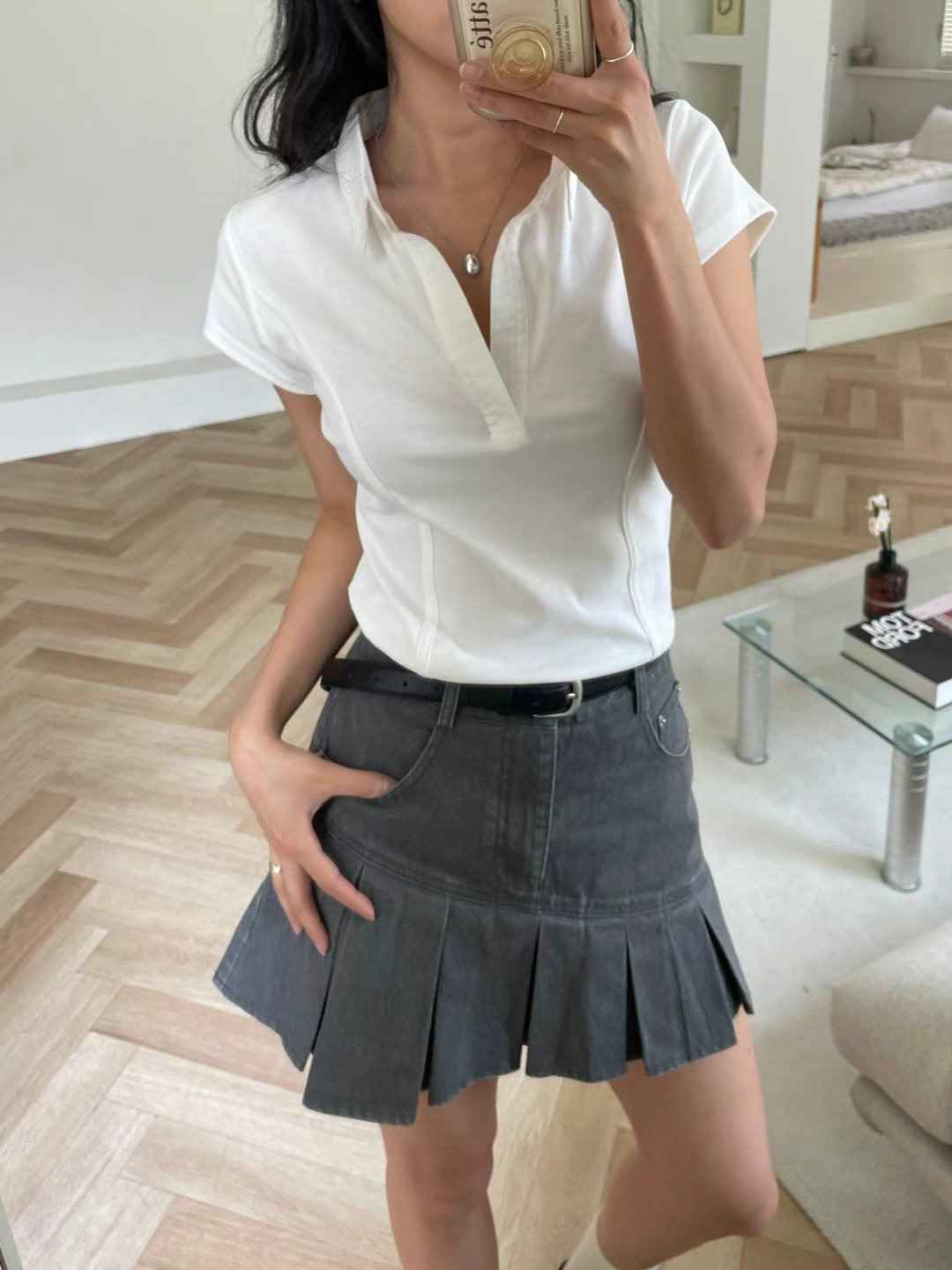 MOONGCHI東大門㊣實拍女裝新款25春夏職業推薦真品人氣熱賣T恤MOONGCHIT恤