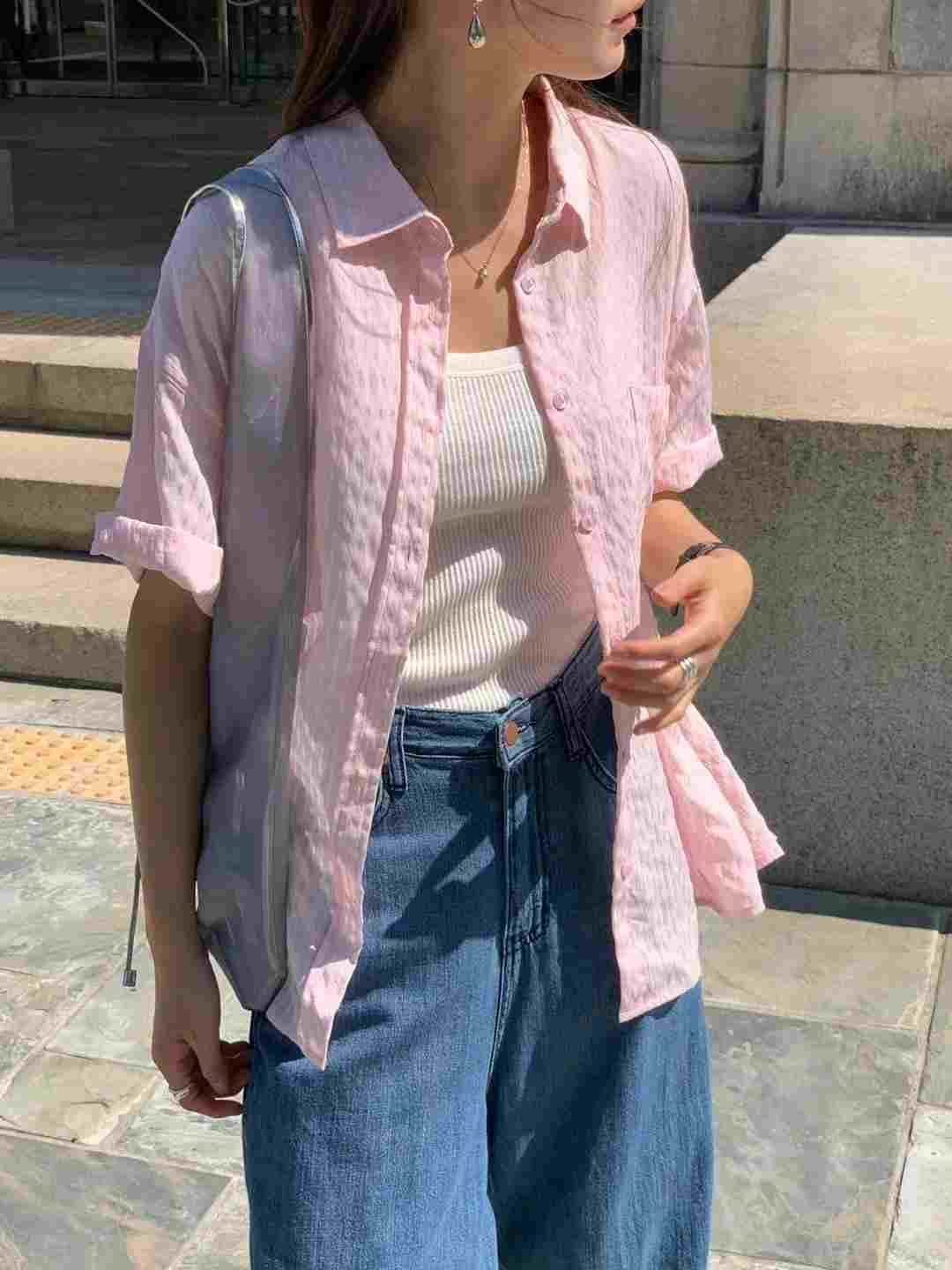 AREING東大門㊣代購女士新品推薦休閑25春夏職業襯衫蕾絲衫AREING襯衫/蕾絲衫