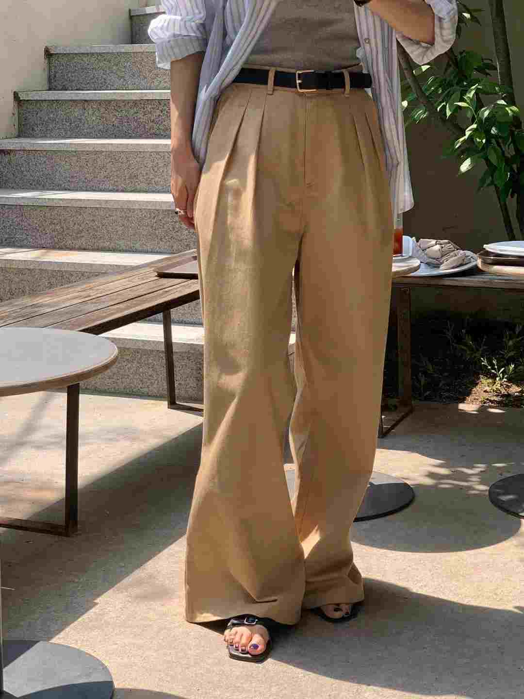 AREING韓國直郵㊣女士新款時尚人氣熱賣職業休閑褲不含腰帶AREING休閑褲