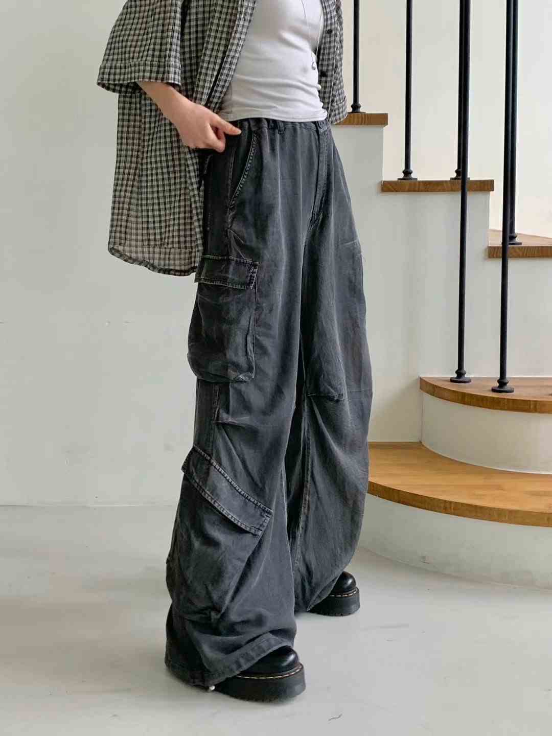 MOONGCHI東大門㊣直郵女士新品真品25春夏人氣熱賣休閑褲口袋MOONGCHI休閑褲