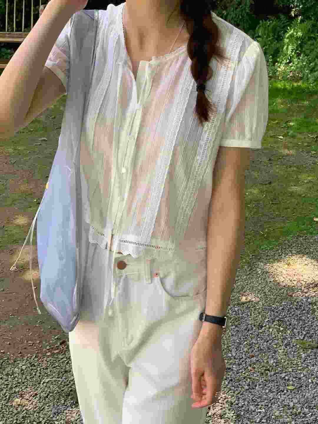AREING東大門㊣直郵女士新款職業休閑人氣真品推薦襯衫蕾絲衫AREING襯衫/蕾絲衫
