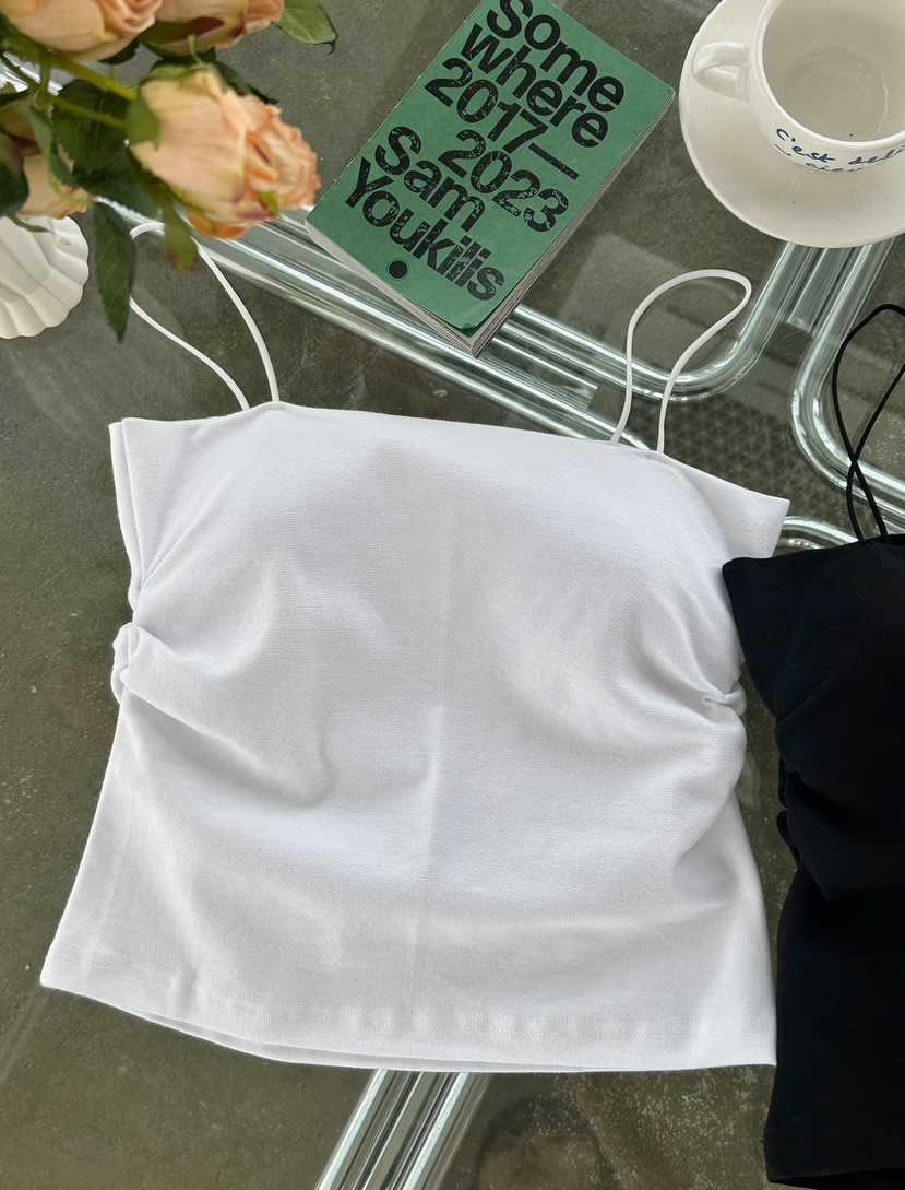 BYRING東大門㊣代購女裝新品熱賣時尚推薦職業吊帶背心褶皺BYRING吊帶/背心