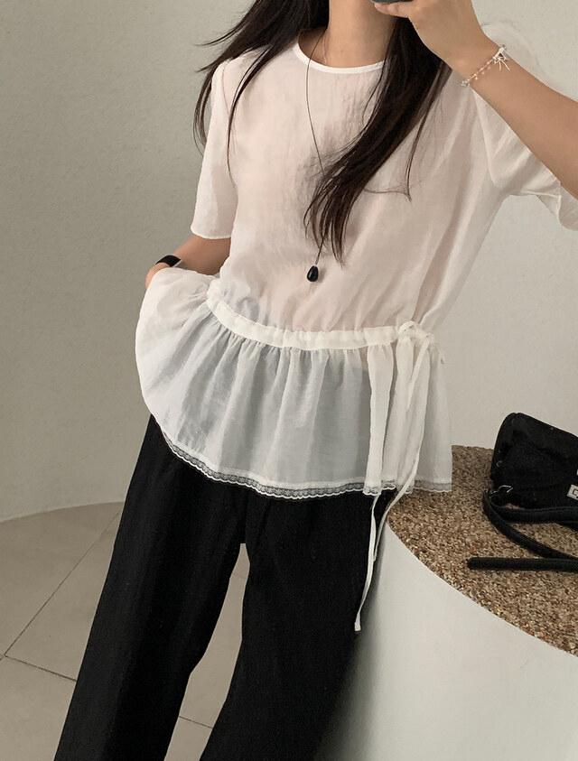 FRILL-T東大門㊣實拍女士新品推薦真品人氣職業襯衫蕾絲衫FRILL-T襯衫/蕾絲衫