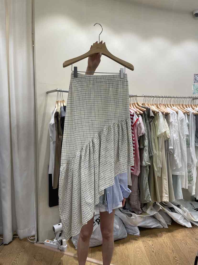 AUVERFIT韓國直郵㊣女裝新款熱賣人氣職業休閑時尚長裙格紋AUVERFIT長裙