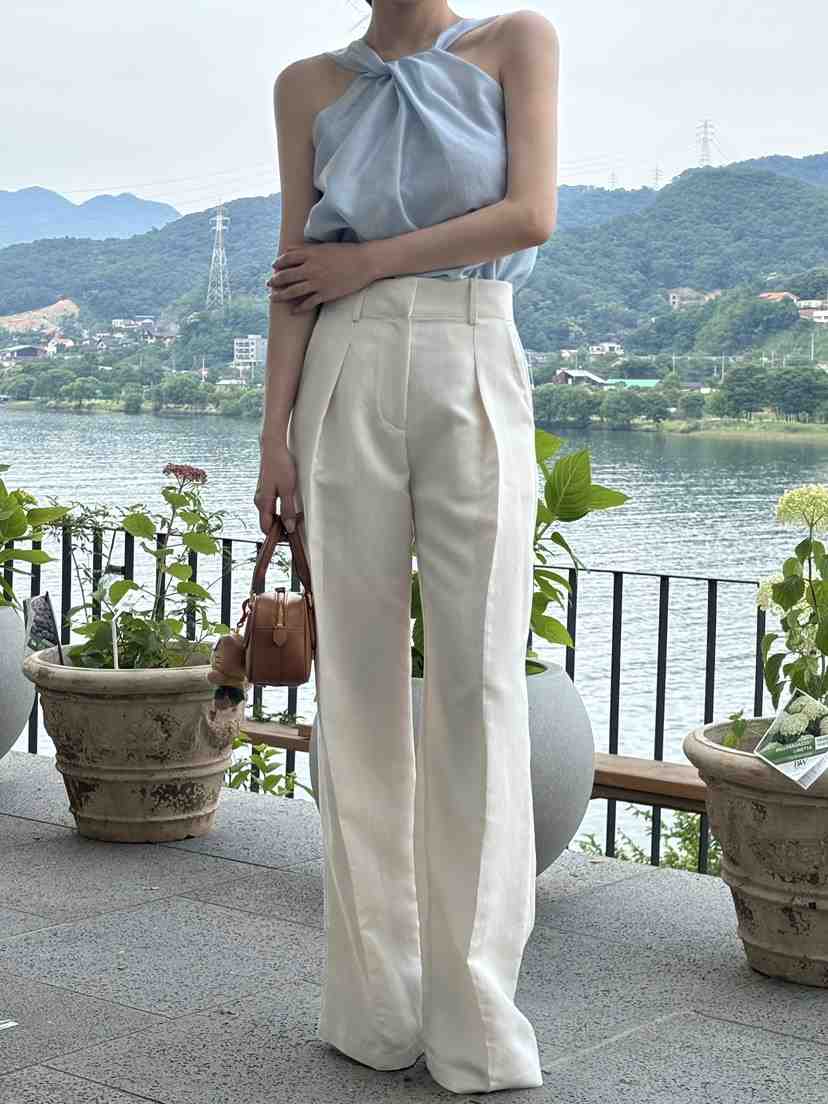 THE LOW東大門㊣直郵女士新款職業人氣25春夏推薦休閑褲亞麻THE LOW休閑褲